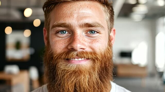Cheerful Young Man in Professional Office Setting