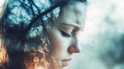 Woman struggling with mental health for awareness campaigns