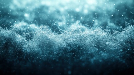 Abstract winter waves in a deep teal background