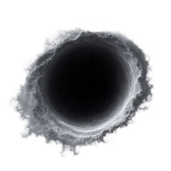 Black Hole with Nebula Clouds and Stars in Cosmic Background