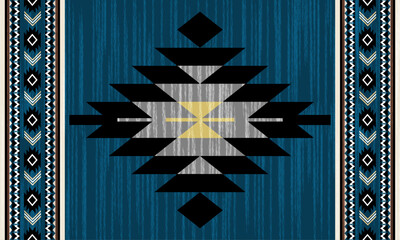 Navajo tribal vector seamless pattern. Native American ornament. Ethnic South Western decor style. Boho geometric ornament. Vector seamless pattern. Mexican blanket, rug. Woven carpet illustration	
