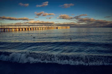 Beautiful old pier on the Baltic Sea in Gdynia, Poland 