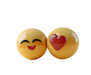 Adorable 3D Emoji: Heart Eyes, Love, Romance, Affectionate Smiley Face, Perfect for Valentine's Day, Social Media, Apps, Websites,