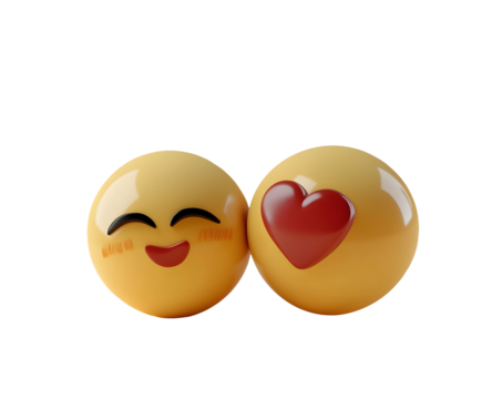 Adorable 3D Emoji: Heart Eyes, Love, Romance, Affectionate Smiley Face, Perfect for Valentine's Day, Social Media, Apps, Websites,