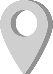 Gray map pointer icon. Location map pin. Vector illustration. 3D