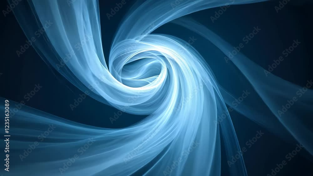 Poster ethereal blue smoke swirls in monochromatic shades creating mystical abstract art with dynamic movem