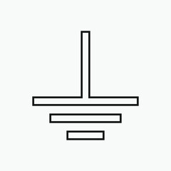 Protective earth ground symbol represents grounding in electrical systems.