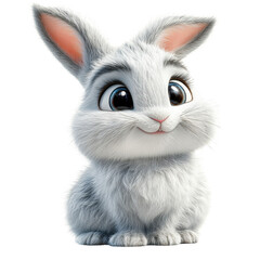 A cute cartoon rabbit with big eyes and a cute smile