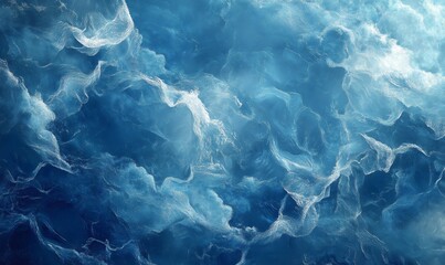 Obraz premium Aerial view of ocean water surface creating beautiful wavy pattern with foam and bubbles