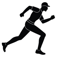 Baseball Player Running silhouette vector