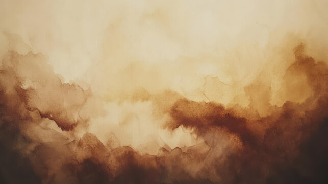 A stunning abstract watercolor painting, rich in sepia and umber tones, symbolizing passion and resilience