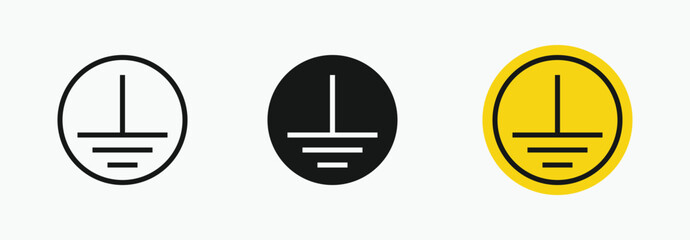 sets Protective earth ground symbol represents grounding in electrical systems.