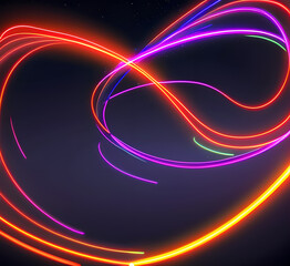 Red bright strip of light background abstract colorful background, bright neon rays and glowing lines.black background with long  stripes Pink yellow blue creative wallpaper.generative ai