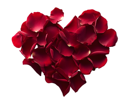 Romantic Rose Petal Heart PNG: Valentine's Day Cutout Elements. Perfect for crafting invitations, cards, and digital designs. Add a touch of elegance 