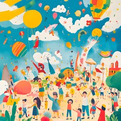 A digital calendar of uncommon global celebrations, showcasing events like in playful and creative designs