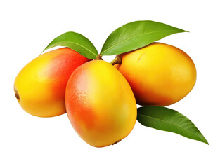 Mango Slice isolated on transparent white background, clipping path