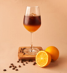 freshly made Coffee orange mocktail for your restaurant menu and food ecommerce