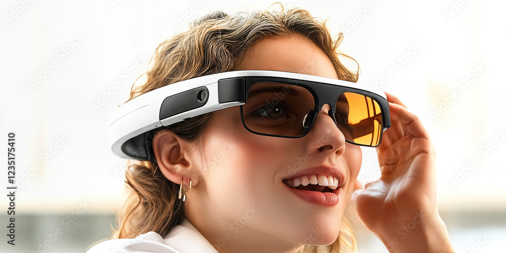 Poster innovative ai smart glasses revolutionizing real-time user interaction and contextual information di