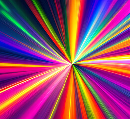 Obraz premium Multicolor bright stripe light background abstract colorful background, bright neon rays and glowing lines.black background with long stripes pink yellow blue creative wallpaper.high quality.generativ