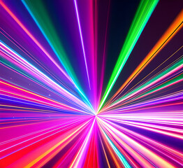 Multicolor bright stripe light background abstract colorful background, bright neon rays and glowing lines.black background with long stripes pink yellow blue creative wallpaper.high quality.generativ