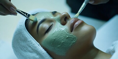 Fototapeta premium Soothing Spa Facial Treatment Close-Up