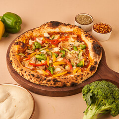 Farm House Naples Pizza for restaurant menu top angle
