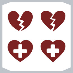 Obraz premium Romantic Red Heart Icons Full Vector Style Collection