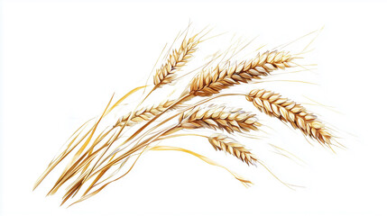 Barley on white background