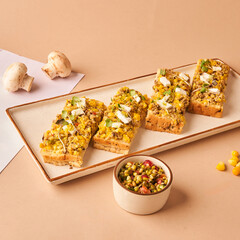 baked potatoes with herbs on a toast