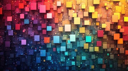 Abstract Pixelated Background - Colorful Gradient with Tiny Squares