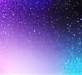 Obraz premium Night cloudy sky. Purple and blue abstract space with stars and sparkles. Cute dreamy wallpaper with magic light. Dark evening heaven landscape.gradient sunrise with twilight calm dusk.generative ai