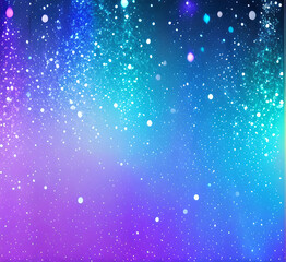 Obraz premium Night cloudy sky. Purple and blue abstract space with stars and sparkles. Cute dreamy wallpaper with magic light. Dark evening heaven landscape.gradient sunrise with twilight calm dusk.generative ai