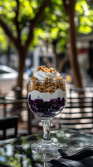 vanilla cream with berries