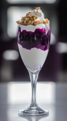 vanilla cream with berries