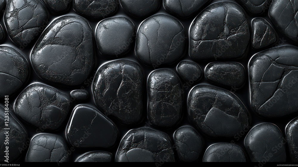 Poster dark, smooth stone pavement texture; background is a repeating pattern of large, dark stones. use gr
