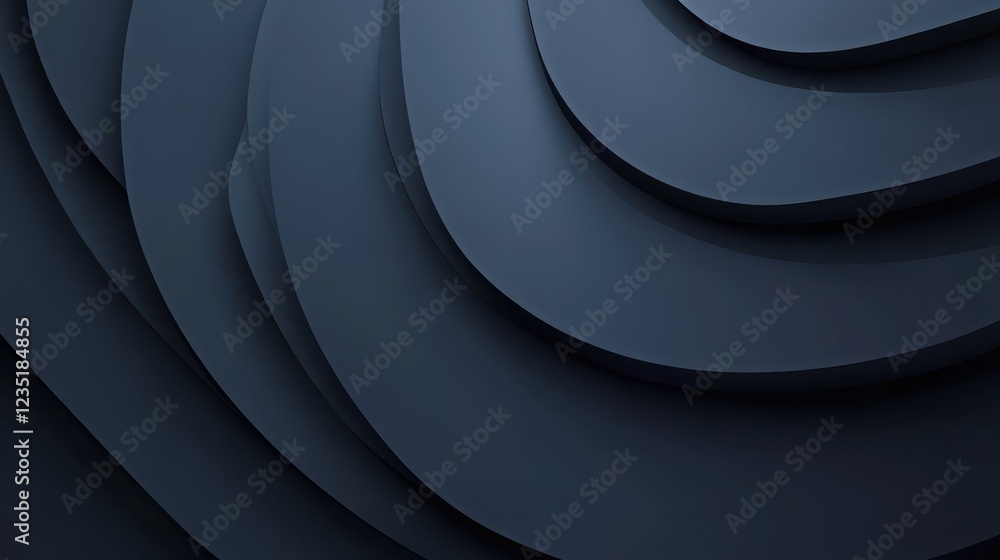 Poster abstract dark layered background with smooth curves and depth