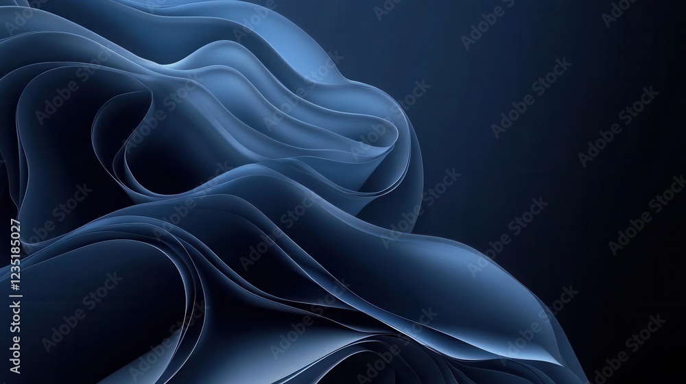 Poster ethereal flow of waves create abstract fluid motion on dark background