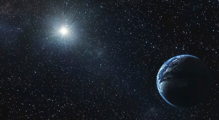 Stunning Earth and Star Space Scene Deep Space Background