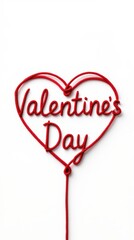 A minimalist design of the word Love formed from a single piece of red rope on a white background