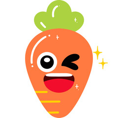 Carrot Wink Face Cartoon