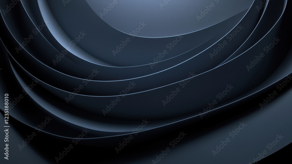 Poster abstract dark curves and layers in a smooth flowing design