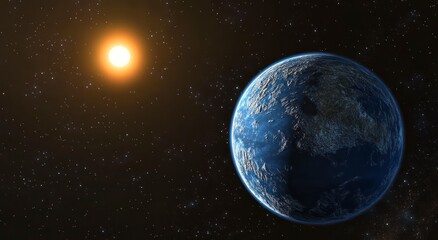 Obraz premium Stunning Earth and Sun Space Image Digital Art