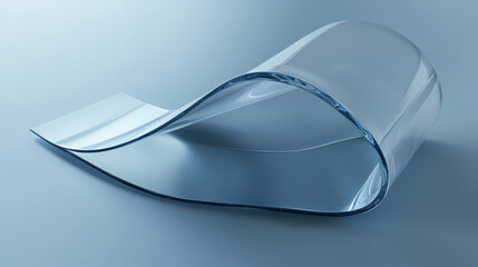 Dark transparent glass curves background, 3d rendering. Minimal Geometry. Illustration