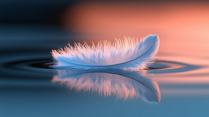 Naklejka premium feather on blue background