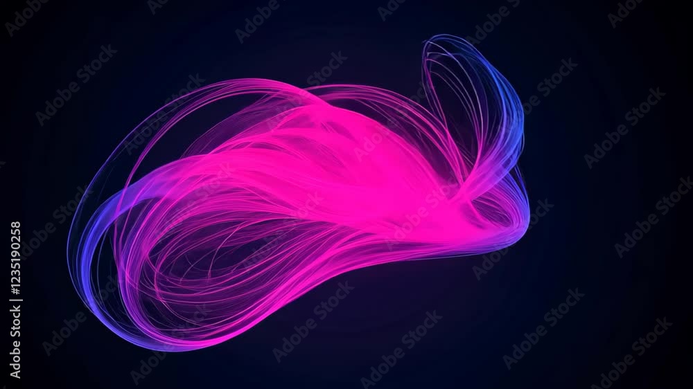 Aufkleber big data visualization with abstract digital waveforms in futuristic bright pink and blue colors on 