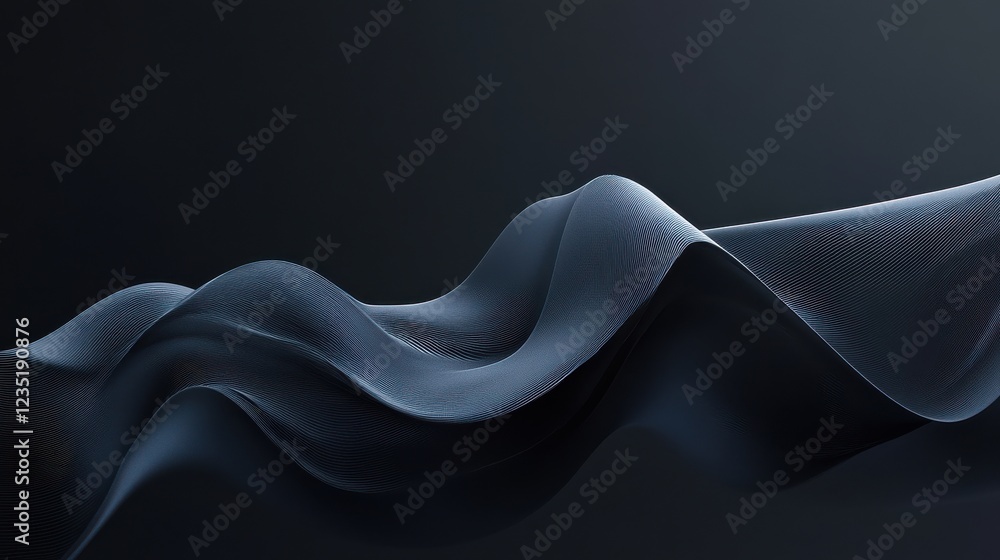 Poster abstract wave pattern in dark background with smooth textures