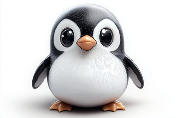 Fototapeta premium 3d penguin in glasses with sign