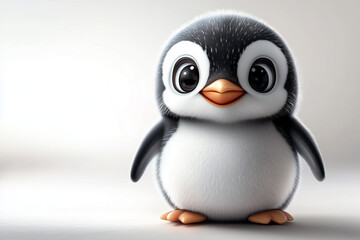 Obraz premium 3d penguin in glasses with sign