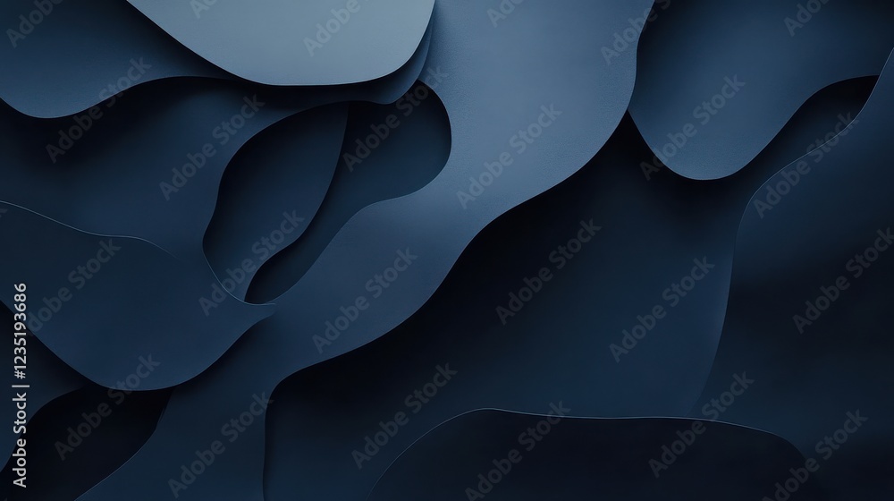 Poster abstract dark blue waves pattern for background or texture design