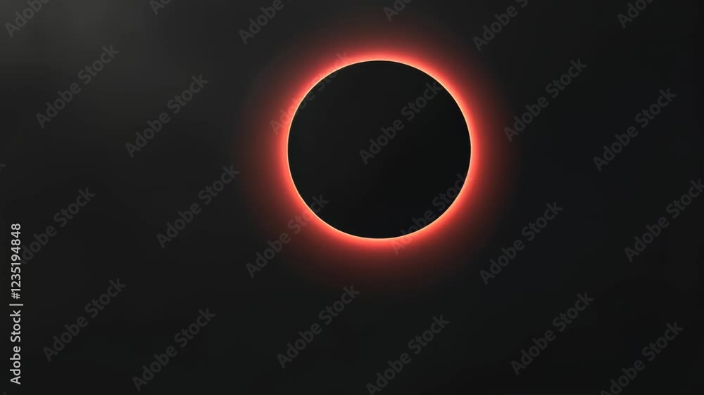 Poster black transparent gradient with ai-generated red edge illuminated circle